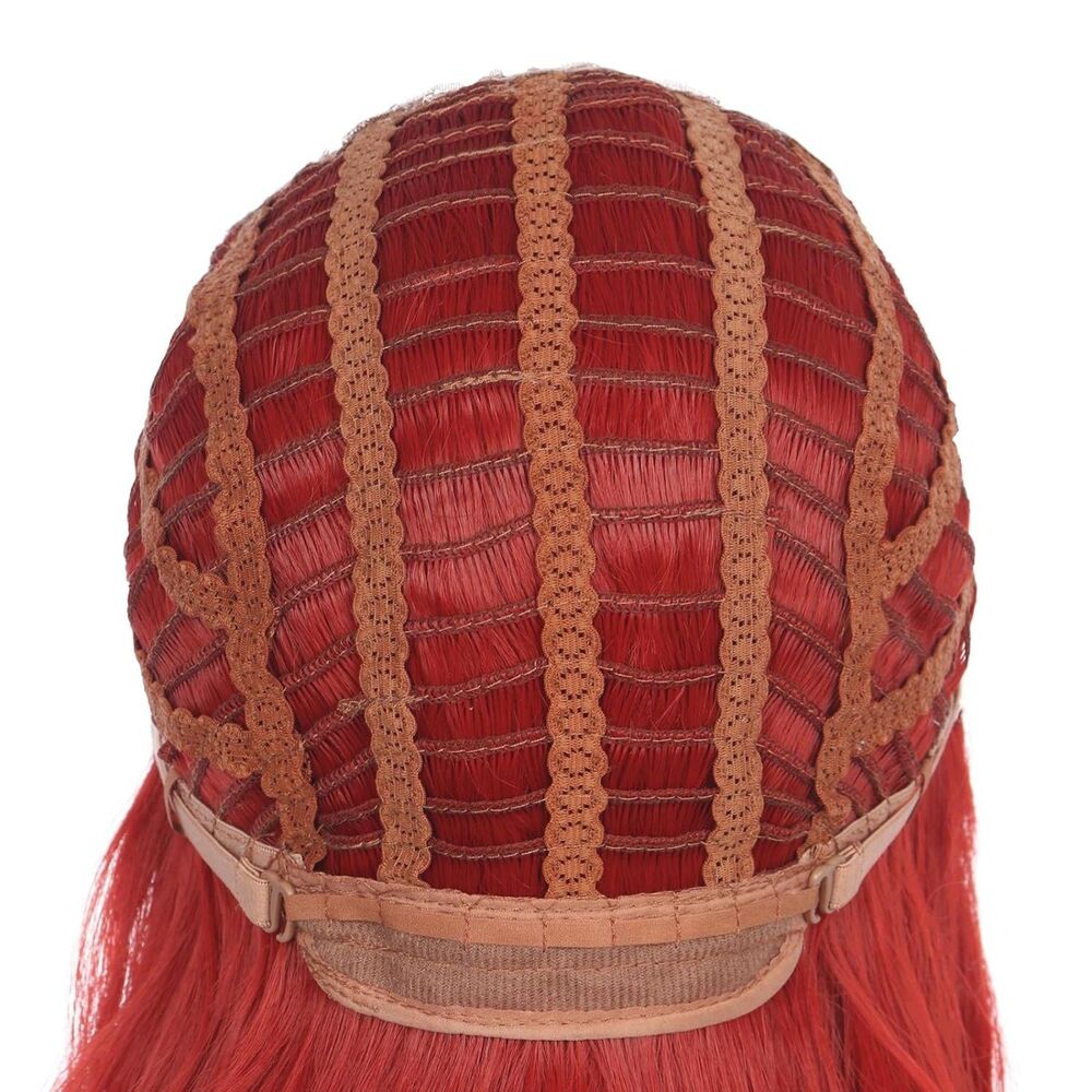 Long Red Wavy Curly Braided Cosplay Wig Adult Anime Kpop Halloween - Picture 9 of 10
